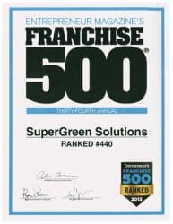 SuperGreen Solutions Franchise 500 Ranking 2013