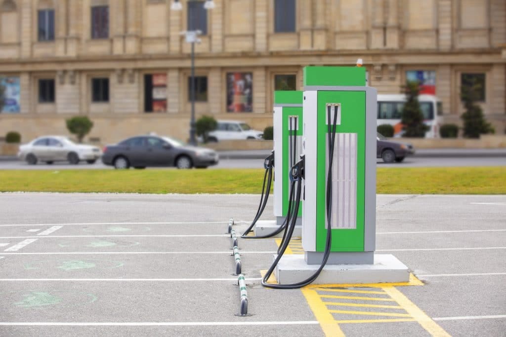 Image of commercial electric vehicle charging stations installed by SuperGreen Solutions